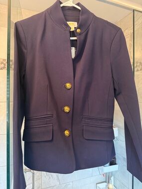 Maeve Navy Blazer with Gold Buttons